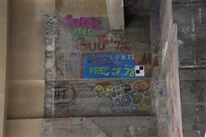 Graffitti hidden behind the walls